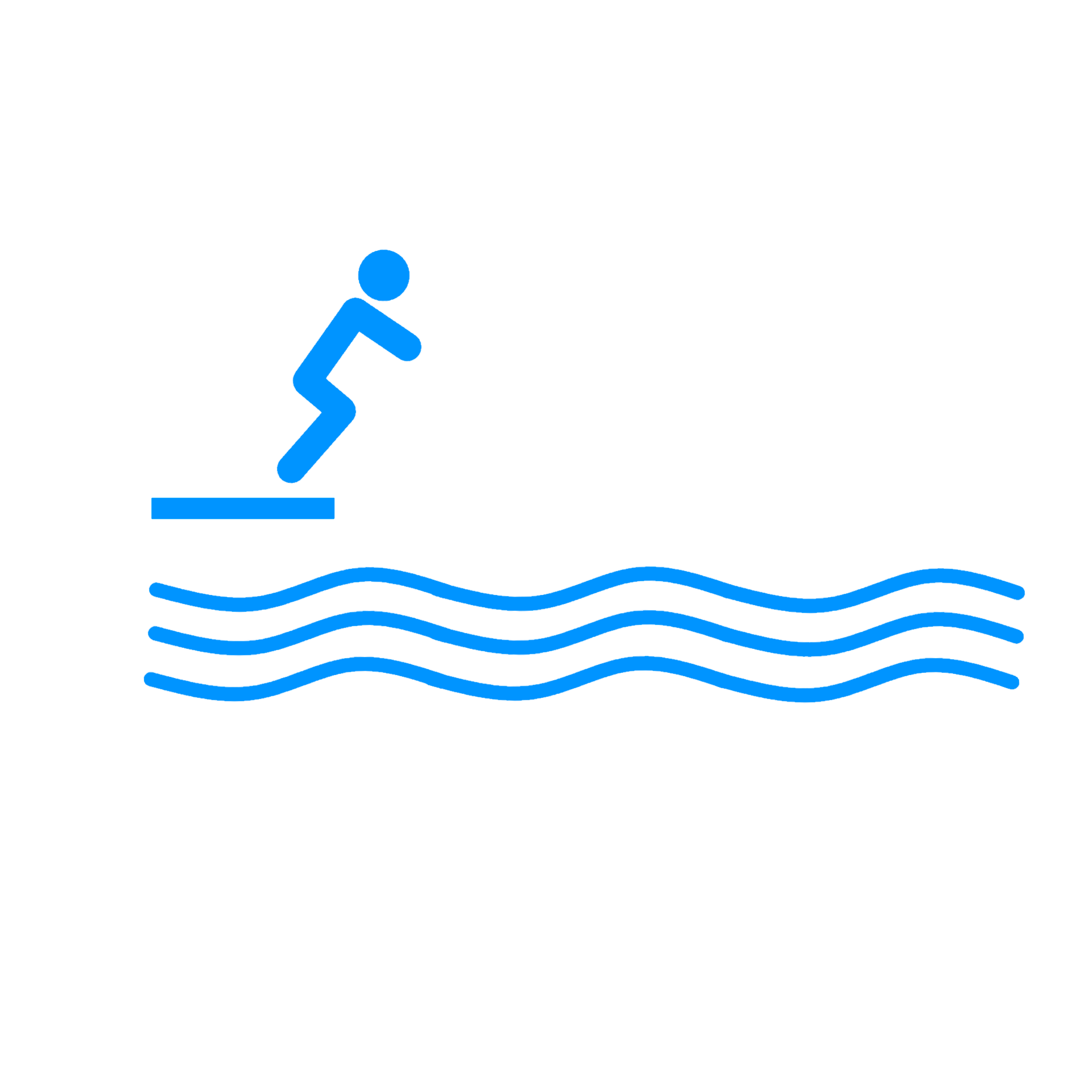Clip‑art diver poised above stylized water, symbolizing the start of a learning journey.